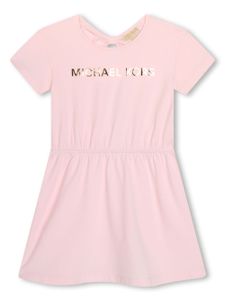 Michael Kors Kids robe en coton biologique à logo imprimé - Rose