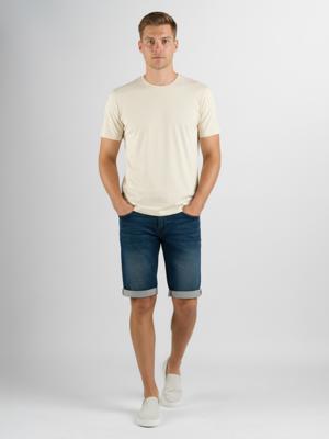 247Jeans Elm Short J04 Medium Blue - Heren Jeans - Slim Fit Jeans - Korte spijkerbroek