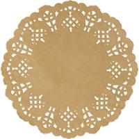Santex Placemats kant look - 10x - naturel - papier - rond - Tafel diner onderleggers
