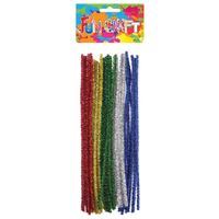 30x Chenille draad glitter kleurenmix 30 cm   -