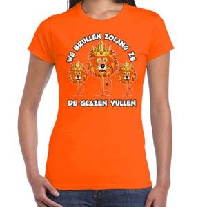 Verkleed T-shirt voor dames - leeuwen - oranje - EK/WK voetbal supporter - Nederland