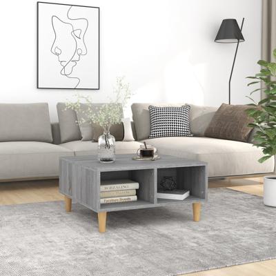Salontafel 60x60x30 cm bewerkt hout grijs sonoma eikenkleurig
