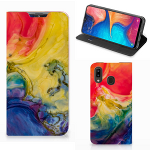 Bookcase Samsung Galaxy A30 Watercolor Dark