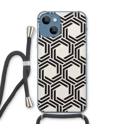 Geometrisch patroon: iPhone 13 Transparant Hoesje met koord
