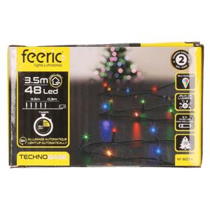 Feestverlichting - gekleurd - 3,5 meter - 48 led lampjes - zwart snoer - op batterijen