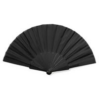 Handwaaier/spaanse waaier - zwart - RPET polyester - 41 x 23 cm - verkoeling/zomer   - - thumbnail
