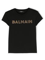 Balmain Kids t-shirt en coton à logo strassé - Noir - thumbnail