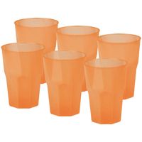 Drinkglazen frosted - oranje - 36x - 420 ml - onbreekbaar kunststof - Feest/cocktailbekers