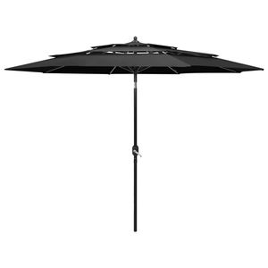 vidaXL Parasol 3-laags met aluminium paal 3 m antracietkleurig