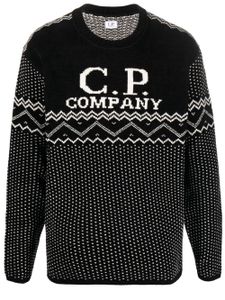 C.P. Company pull en coton à logo intarsia - Noir