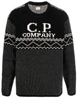 C.P. Company pull en coton à logo intarsia - Noir