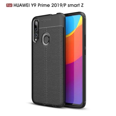 Litchi textuur TPU schokbestendig Case voor Huawei Y9 Prime 2019/P Smart Z (zwart)