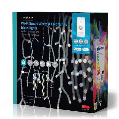 Nedis WIFILXC04W250 decoratieve verlichting Lichtdecoratie ketting 240 gloeilamp(en) LED 3,49 W G