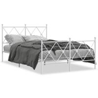 Bedframe met hoofd- en voeteneinde metaal wit 120x200 cm