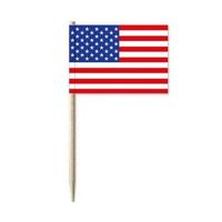 Cocktailprikkers vlaggetjes Amerika - 100x stuks - USA vlag feestartikelen/versieringen