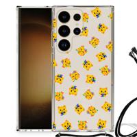 Doorzichtige Silicone Hoesje voor Samsung Galaxy S24 Ultra Katten Emojis - thumbnail