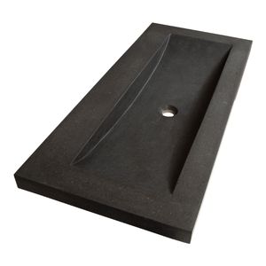 Sanituba Corestone wastafel basalt zonder kraangaten 100cm