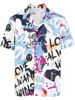 Ports V chemise imprimée à manches courtes - Multicolore