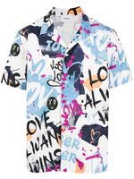 Ports V chemise imprimée à manches courtes - Multicolore