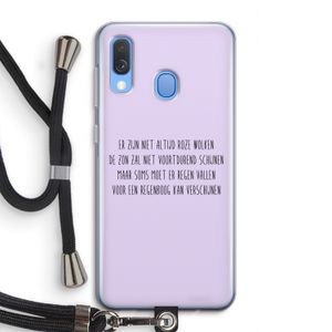 Regenboog: Samsung Galaxy A40 Transparant Hoesje met koord