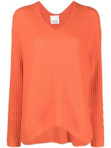 Allude sweat en cachemire à design nervuré - Orange