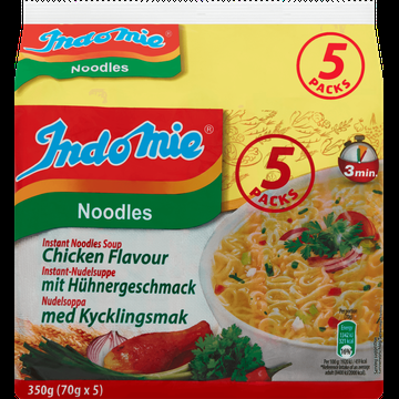 Indomie Instant Noodles Soup Chicken Flavour 5 x 70 g bij Jumbo