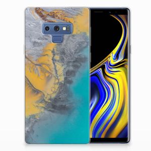 Samsung Galaxy Note 9 TPU Siliconen Hoesje Marble Blue Gold