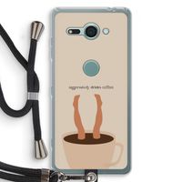 Aggressively drinks coffee: Sony Xperia XZ2 Compact Transparant Hoesje met koord