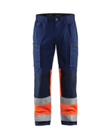 Blåkläder Werkbroek met stretch High-Vis 15511811 | Marineblauw/Oranje | Maat 48 - 7330509662946