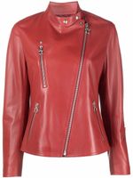 Ferragamo veste en cuir à col montant - Rouge