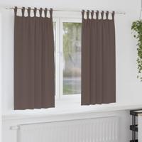Gordijnen met gordijnen 2 pcs Donkerbruin Polyester