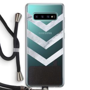 Marmeren pijlen: Samsung Galaxy S10 Plus Transparant Hoesje met koord