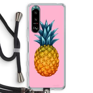 Grote ananas: Sony Xperia 5 III Transparant Hoesje met koord
