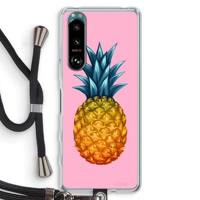 Grote ananas: Sony Xperia 5 III Transparant Hoesje met koord