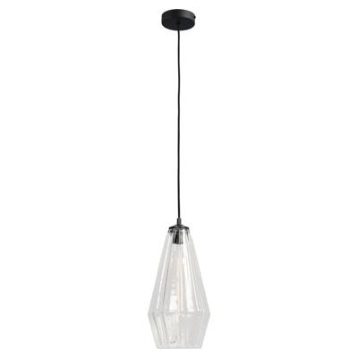 Masterlight Zwarte hanglampDiamond 18cm met helder glas - 2130-05-00-18