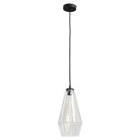 Masterlight Zwarte hanglampDiamond 18cm met helder glas - 2130-05-00-18