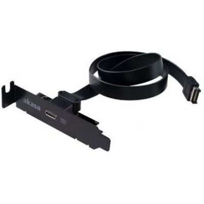 Akasa Low Profile PCI Bracket Adapter USB 3.1 Typ C - zwart