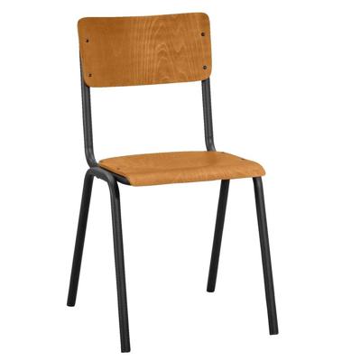 Leen Bakker - Eetkamerstoel Oscar - Hout - Bruin/zwart - Hout/Metaal - Bruin#Zwart - 53x46x80 Cm