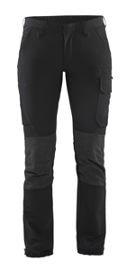Blåkläder Dames Service werkbroek 4-weg stretch 71221645 | Zwart/Donkergrijs | Maat 46 - 7330509742921