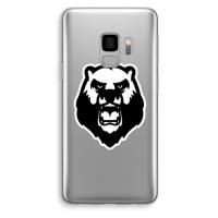 Angry Bear (white): Samsung Galaxy S9 Transparant Hoesje