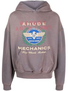 RHUDE hoodie Desert à logo imprimé - Gris