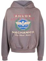 RHUDE hoodie Desert à logo imprimé - Gris - thumbnail