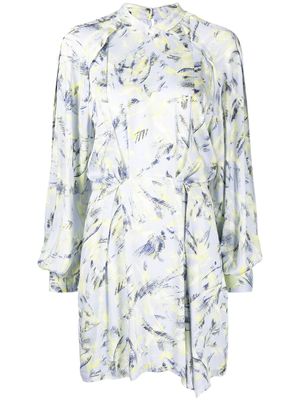 IRO robe courte Kardes à imprimé graphique - Bleu