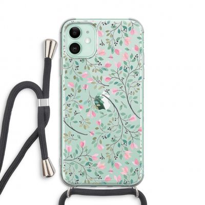 Sierlijke bloemen: iPhone 11 Transparant Hoesje met koord