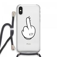 Middle finger black: iPhone XS Max Transparant Hoesje met koord