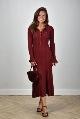 Self Portrait jurk AW25-008MA-BU burgundy