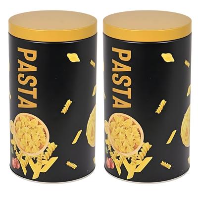 Concorde Pasta / spaghetti bewaarblik - 3x - zwart - metaal - Italiaans - 11 x 19 cm - voorraadblik Concorde Pasta / spaghetti bewaarblik - 3x - zwart - metaal - Italiaans - 11 x 19 cm - voorraadblik