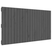 vidaXL Wandhoofdbord 127,5x3x60 cm massief grenenhout grijs
