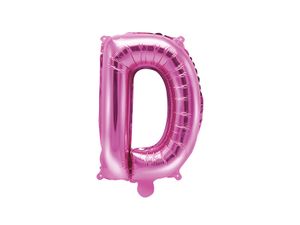 Folieballon Letter 'D' Donker Roze - 35cm