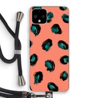Pink Cheetah: Pixel 4 Transparant Hoesje met koord